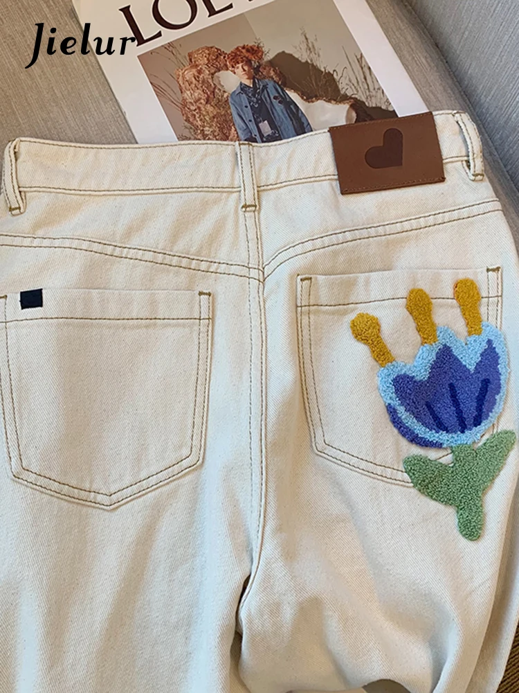 Embroidered High Waist Women's Jeans 5