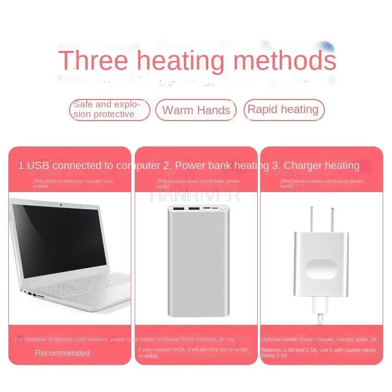 Rechargeable USB power supply rechargeable heating gloves adult winter fleece warm students half-finger heating gloves