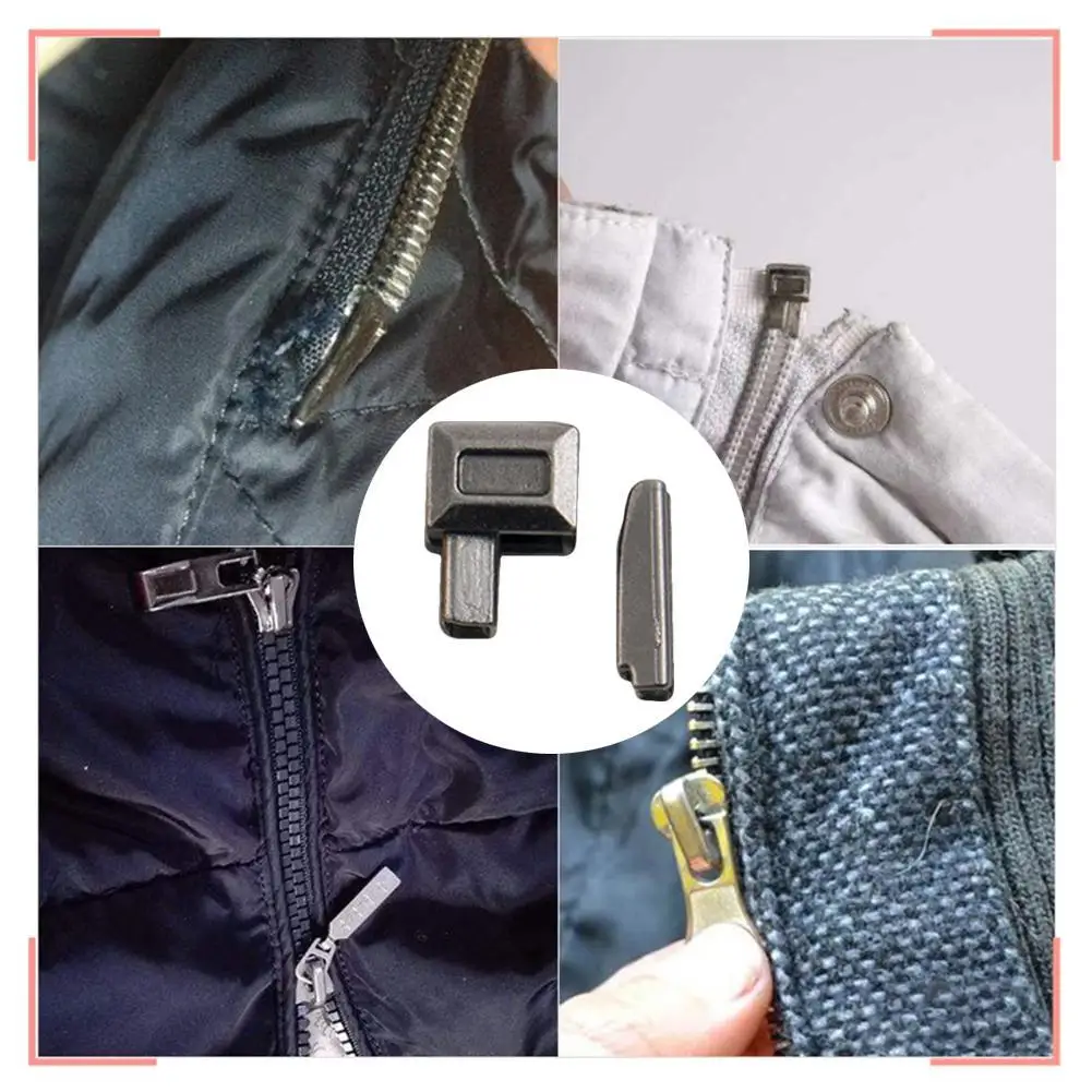 Zipper Repair Kit 10 Sets Zinc Alloy Repair Zipper Stopper Open End Zipper Stopper DIY Sewing Accessories For Clothes