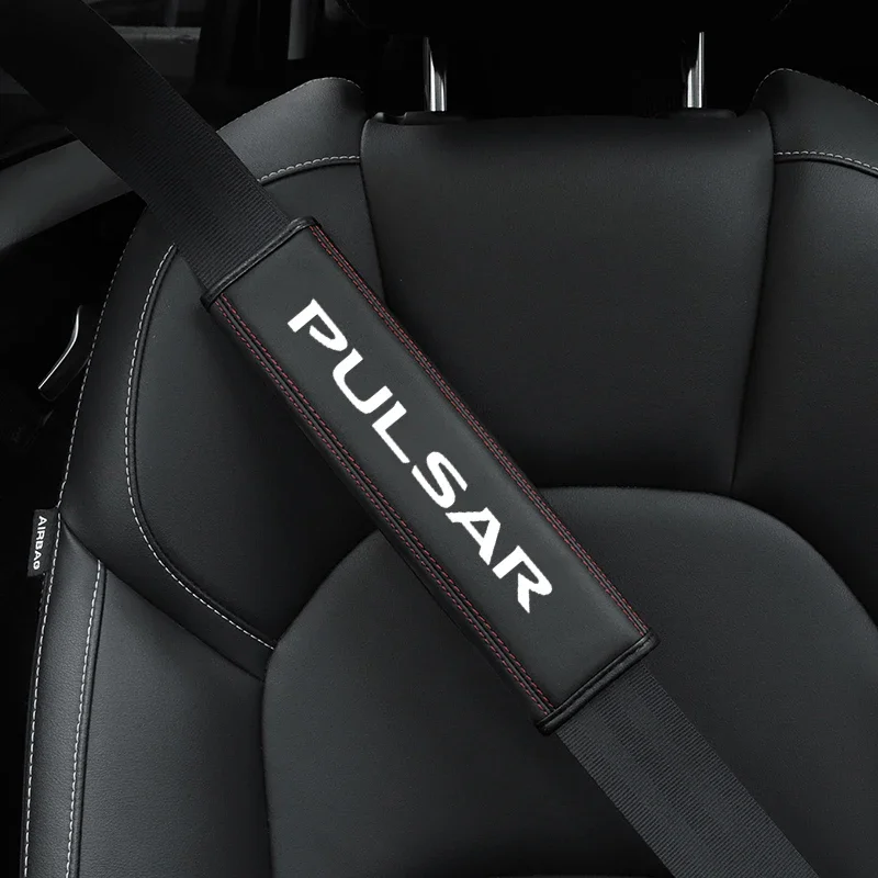 

For Nissan Nismo Pulsar 1pc Cowhide Car Interior Seat Belt Protector Cover For car Auto Accessories