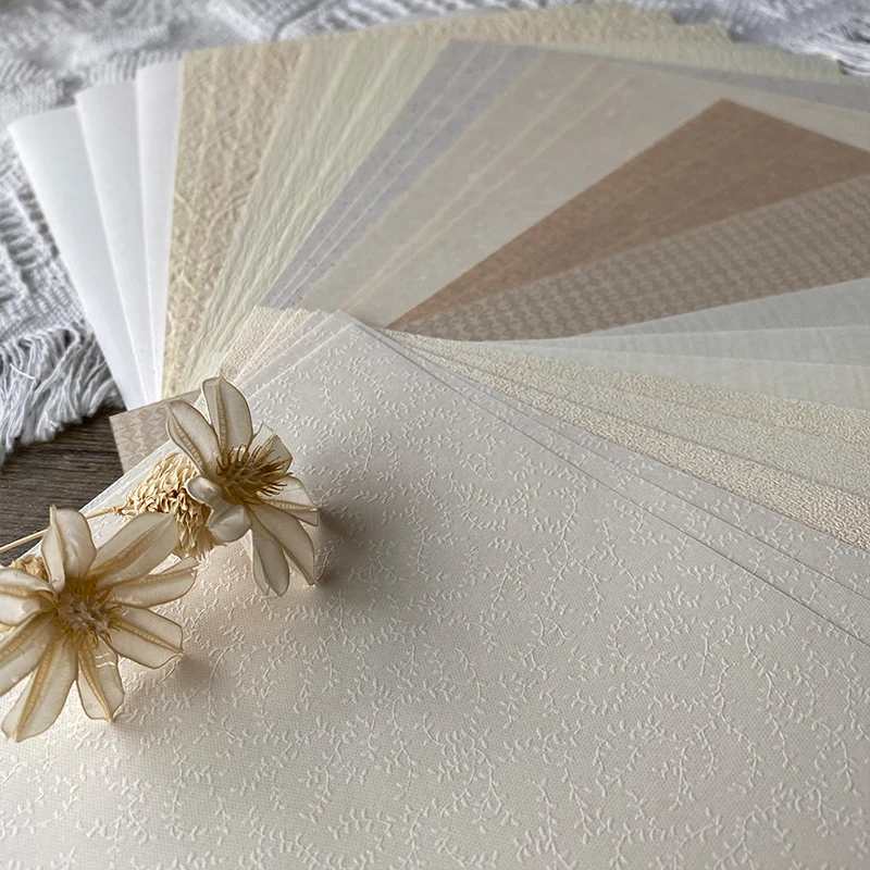 10Pcs Vintage Textured Paper for Scrapbooking DIY Journal Decorate decorative backing paper
