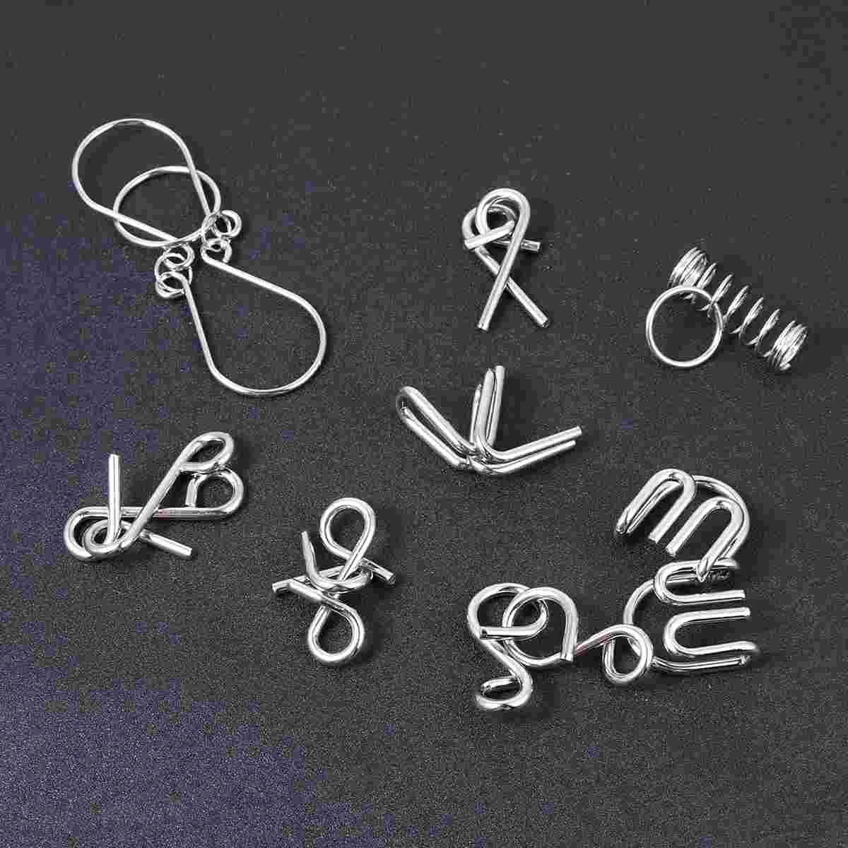 

Intelligence Unzipping Metal Wire Puzzles Trick Toy Metal Mind Game Toys for Kids (A English Type）
