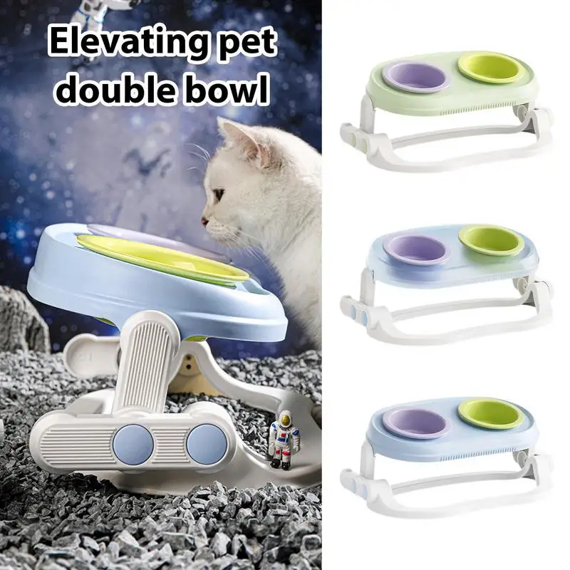 

Elevated Dog Bowls Dog Feeder Food Water Bowls for Pet Adjustable Cat Dish Food Water Pet Bowl Feeder Raised Bowl for Cat