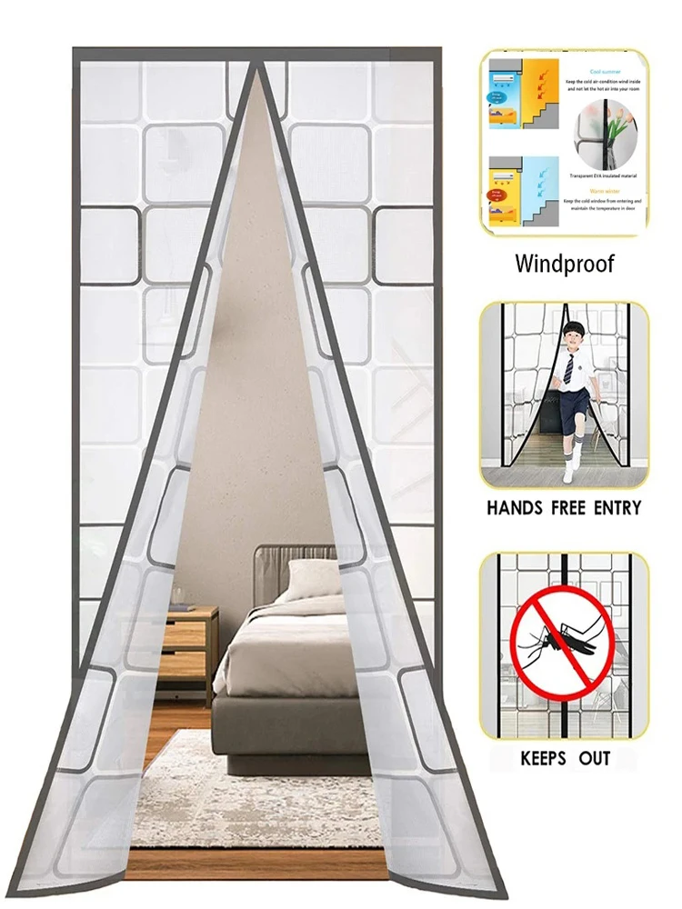 Description Picture 3 of itemAir conditioning door curtain magnetic mosquito net kitchen anti oil fume partition Anti -cold insulating thermal door curtain