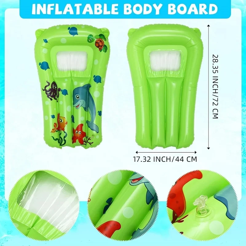 Swimming Pool Float Kids Summer Play Water Games Inflatable Surfboard Bodyboard Toys Swim Training Pool Floats for Children 4-10 6