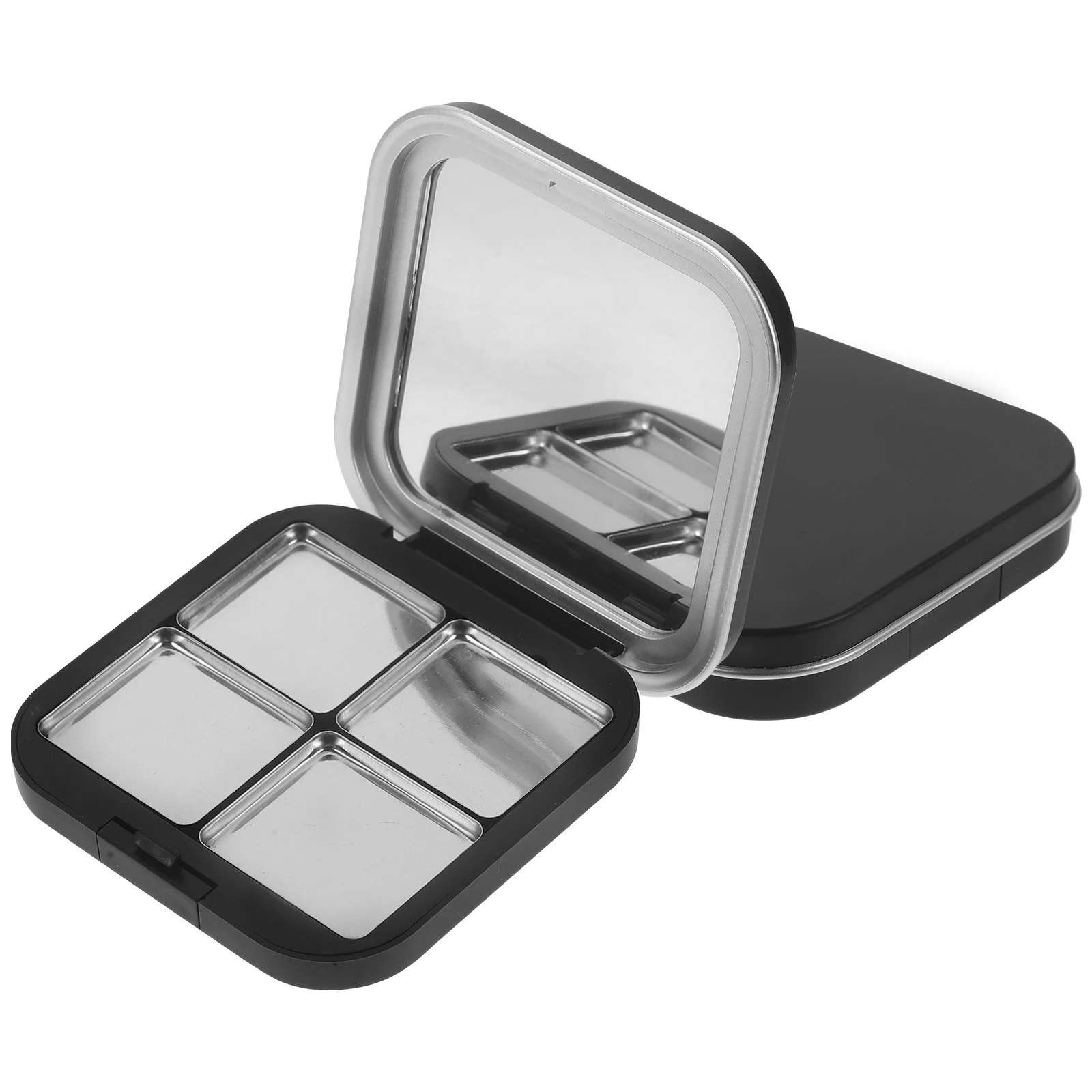 Empty Lipstick Palette Pan Magnetic Black Mirror Palette Boxes Cream Tray Portable Small Makeup Compact Containers