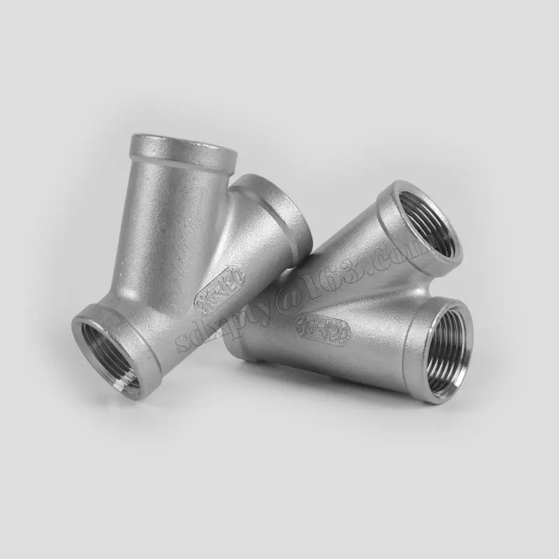 Té En Forme De Y En Acier Inoxydable 304 1/4" 3/8" 1/2" 3/4" 1" 1-1/4" 1-1/2" 2" Filetage Interne Raccord En T En Forme De Y Raccords De Tuyauterie, 1 Pièce(DN8