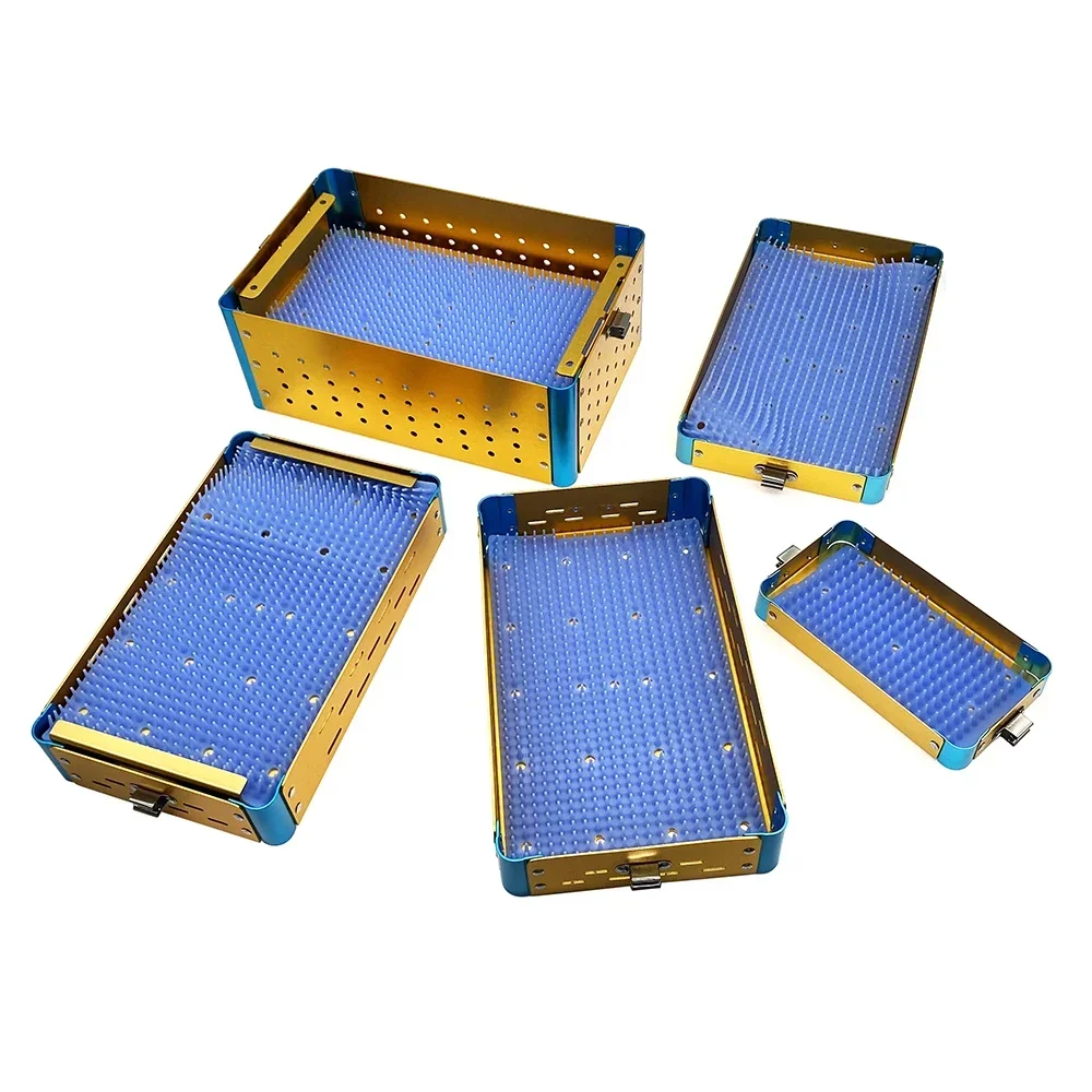 

Aluminium Sterilization Case Disinfection Tray Box For Surgical Instrument Tools Autoclavable