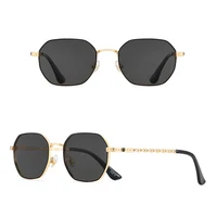 GCV marque classique rétro femmes rectangulaire carré monture métallique lunettes, lunettes De soleil, lentilles polarisantes, boîte Oculos De Sol Gafas 4