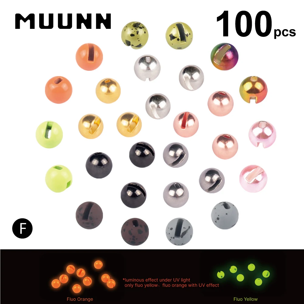 MUUNN Tungsten Slotted Beads 2.03.8mm,Fly Tying Material MultiColor