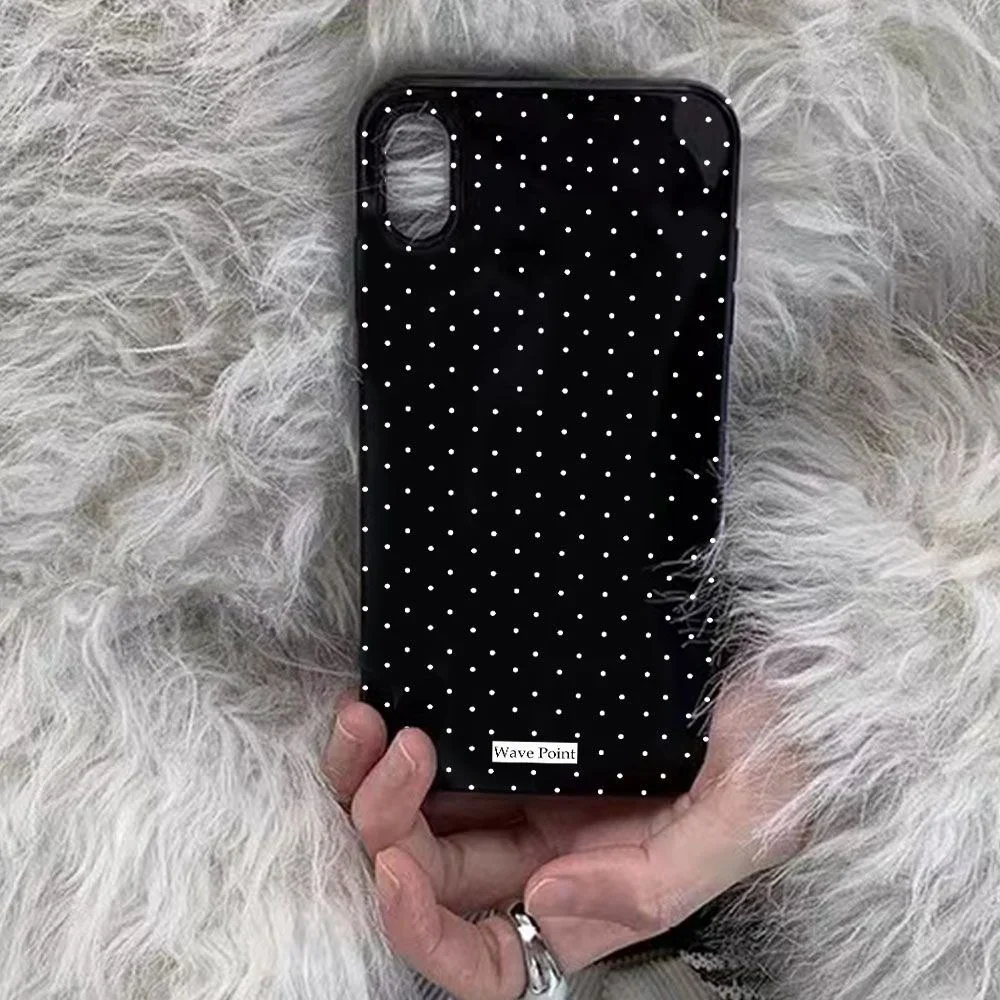 Korean Black Polka Dot Luxury Phone Case - Y2K Creative Design