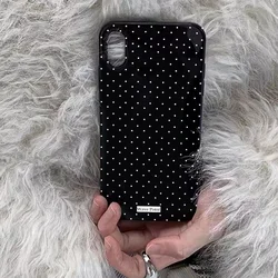 Korean Black Polka Dot Luxury Phone Case - Y2K Creative Design - iPhone 12 Pro (A3)