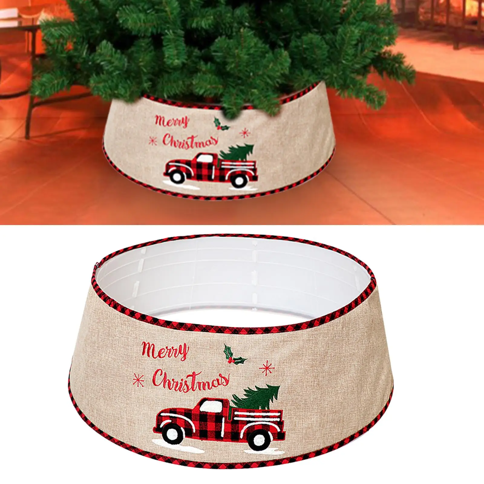 

Юбка на рождественскую елку, чехол на основание елки, декоративная льняная юбка на искусственную елку для дома и улицы, кольца на рождественскую елку