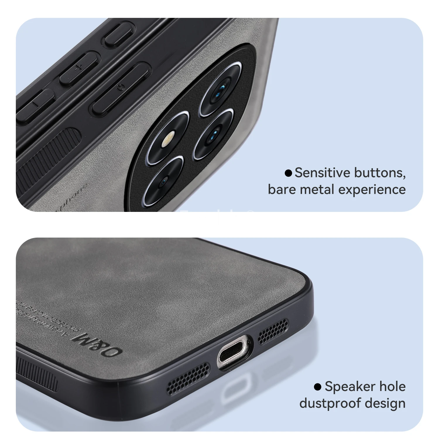 Nubuck Leather Magnetic Shockproof Protective Phone Case