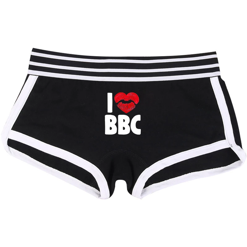 WIFE Gift Heart Lips BBC Cotton Boy Shorts Underwear for Women New
