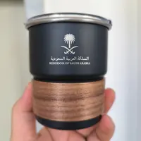 The National Emblem of Saudi Arabia Logo New Stainless Steel Cup Beer Mug with Lid wood 300ml Outdoor Camping Coffee Mug 2