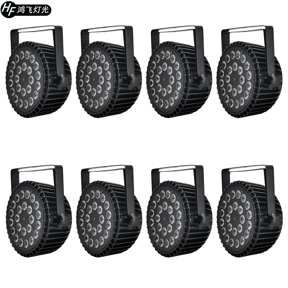 Aluminum 24x18w RGBWA UV 6in1 LED Par Light DMX512 Dj Dyeing Par Lights Stage Light 8 PCS/Lot