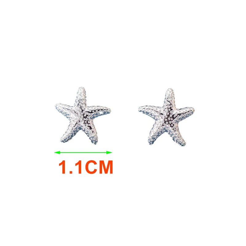 INZATT Real 925 Sterling Silver Starfish Stud Earrings for Women Cute Animal Fine Jewelry Trendy Accessories In Summer - Image 2