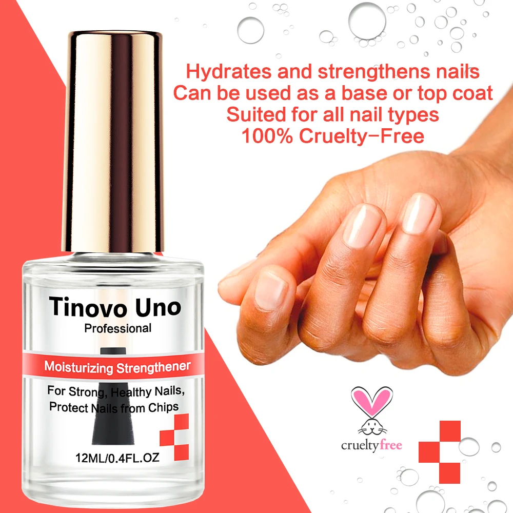 Tinovo Uno Moisturizing Nail Strengthener For Strong Healthy Nails No Chips Manicure Natural Dry Nail Polish Treatment Lacquer 3
