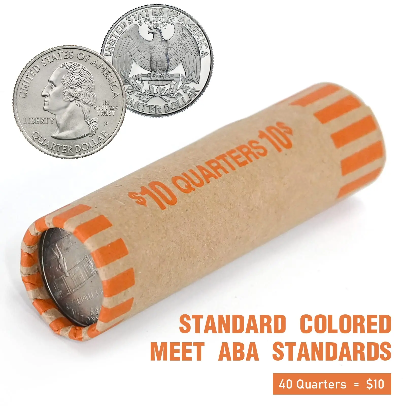 NATURALABEL Preformed Coin Wrappers Rolls-Penny/ Nickel/ Dime/ Quarter/ Dollar Coin Wrappers Sturdy
