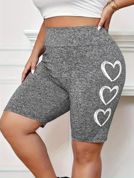 Plus Size 1XL-5XL New Women's Printed Tight Sports Shorts, Women's Loose and Personalized Printed New Style 1