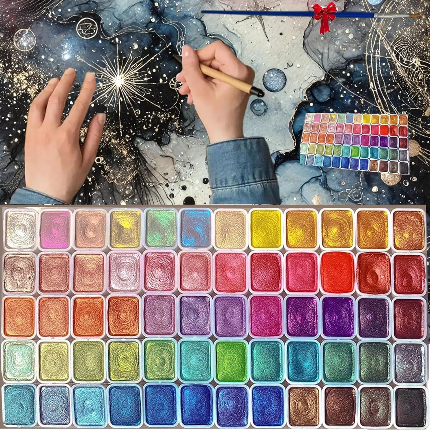 Watercolor Paint 60/20 Colors of Pearl Watercolor Paints-Solid Metallic Glitter Palette for Artists Non-Toxic Gradient Watercolor for Mixing watercolor painting set,watercolor paint,watercolor pigment