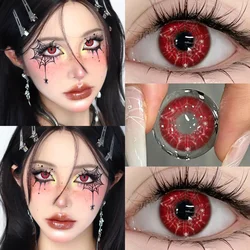 Hot Sales Grey Anime Cosplay Color Contact Lenses - 1 Pair, Fast Shipping (Solomon Red)