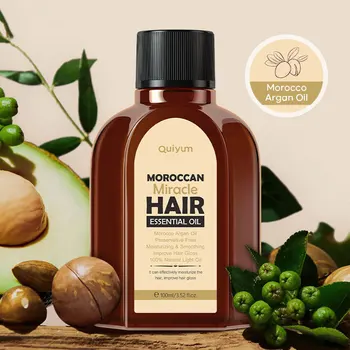 Olio per la cura dei capelli da 100 ml Olio essenziale per capelli di argan puro marocchino per tipi di capelli secchi Prodotti multifunzionali per la cura dei capelli per donna 1