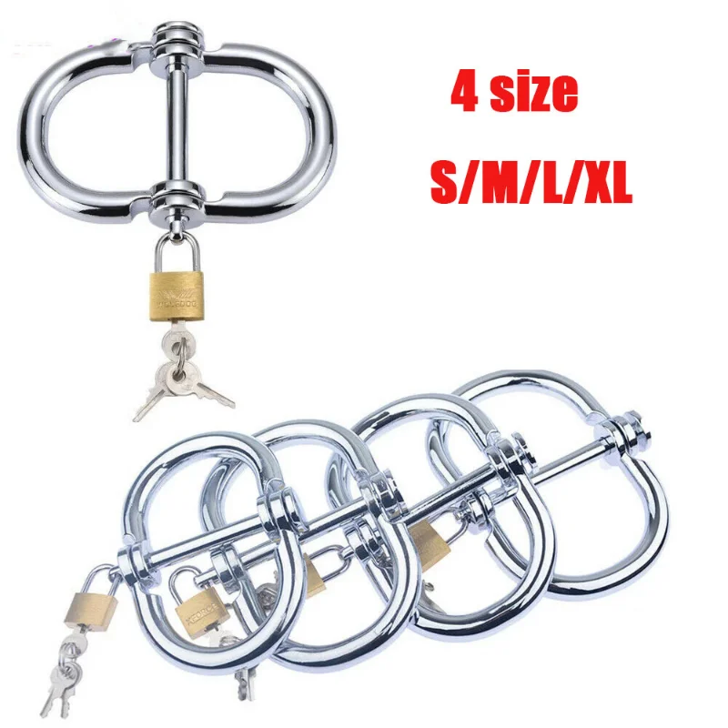 Male Female BDSM Bondage Semicircular Metal Steel Wrist Handcuffs sex handcuffs sex toys Slave Lockable Adult Game Restraints Roleplay