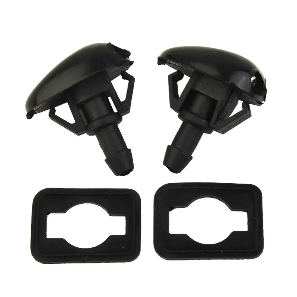 2x Water Jet Nozzle Front Windscreen Washer Nozzle ABS Plastic Black For Nissan Navara D22 D40 Pickup Silvia S14 S15 Windshield