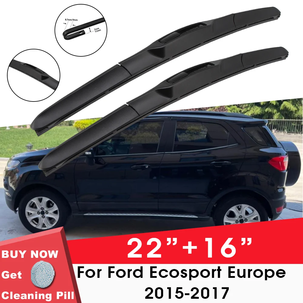 

Car Wiper Front Window Windshield Rubber Silicon Refill For Ford Ecosport Europe 2015-2017 LHD RHD 22"+16" Car Accessories