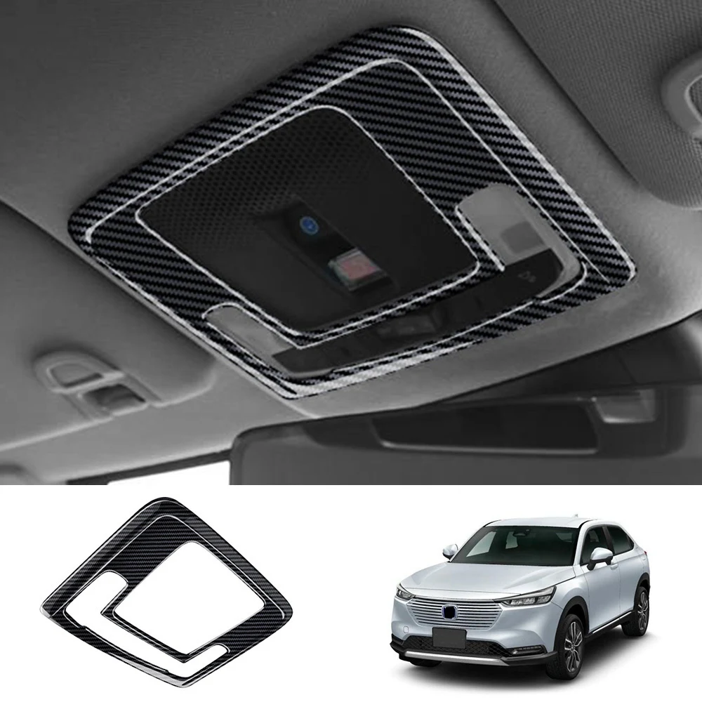 자동차 탄소 섬유 인테리어 전방 독서등 램프 커버 트림 스티커, 혼다 베젤 HR-V HRV 2021 2022