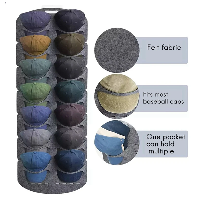 Storage Home Coat Racks Wall Felt Hat Storage Racks Cap Bag Clip Travel Cap Rack