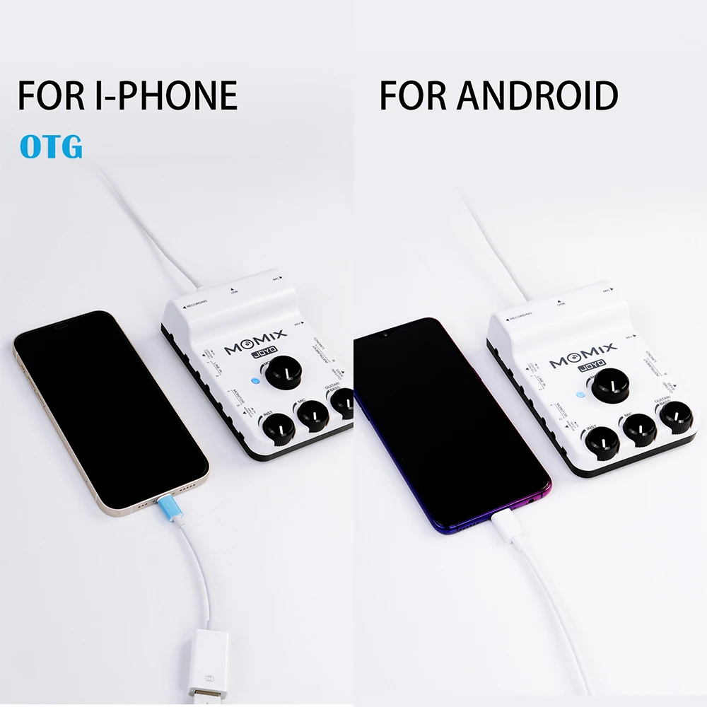 MOMIX USB Mobile Device Sound Card 48V Phantom Power Dual Monitoring Output Inte