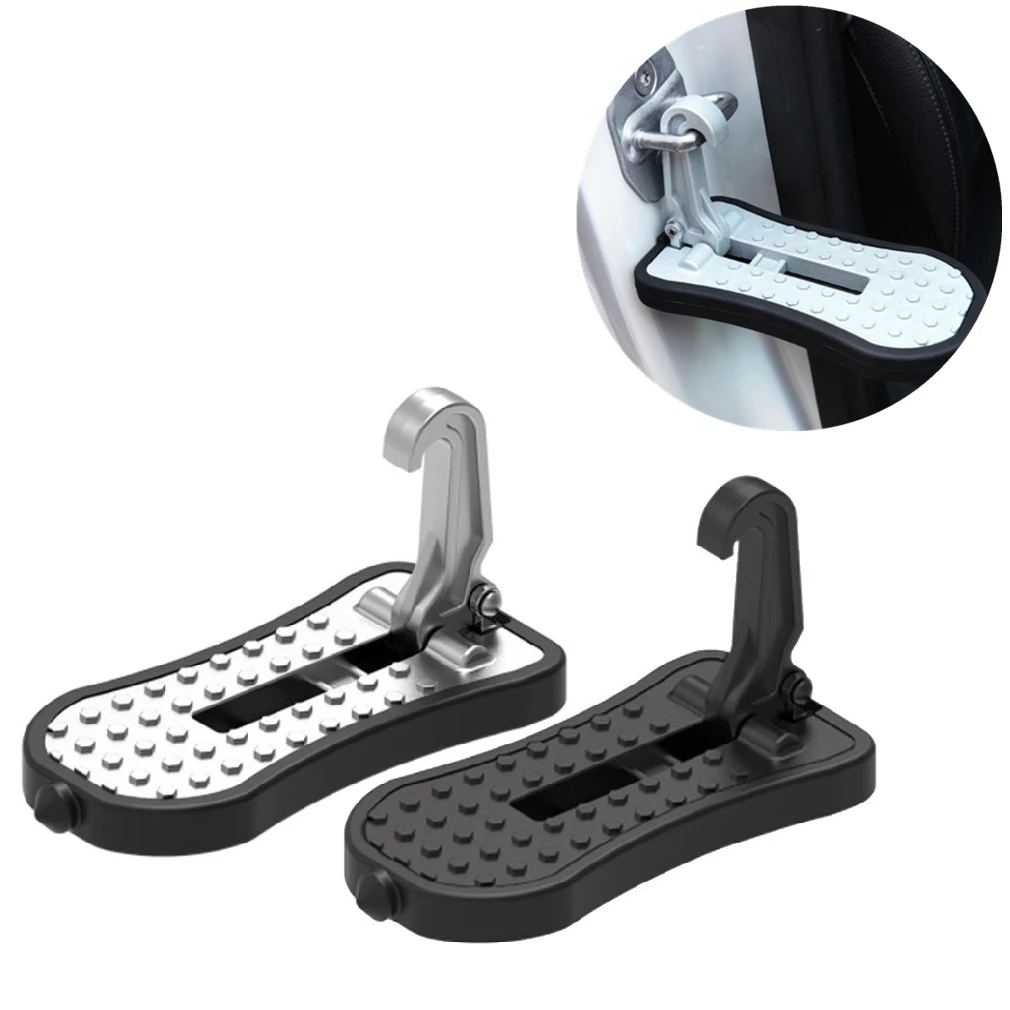 Foldable Car Door Step Auxiliary Pedal Aluminum Alloy Auto Latch Hook Foot  Pedal Vehicle Roof Rack Step With Safety Hammer - Pedals - AliExpress