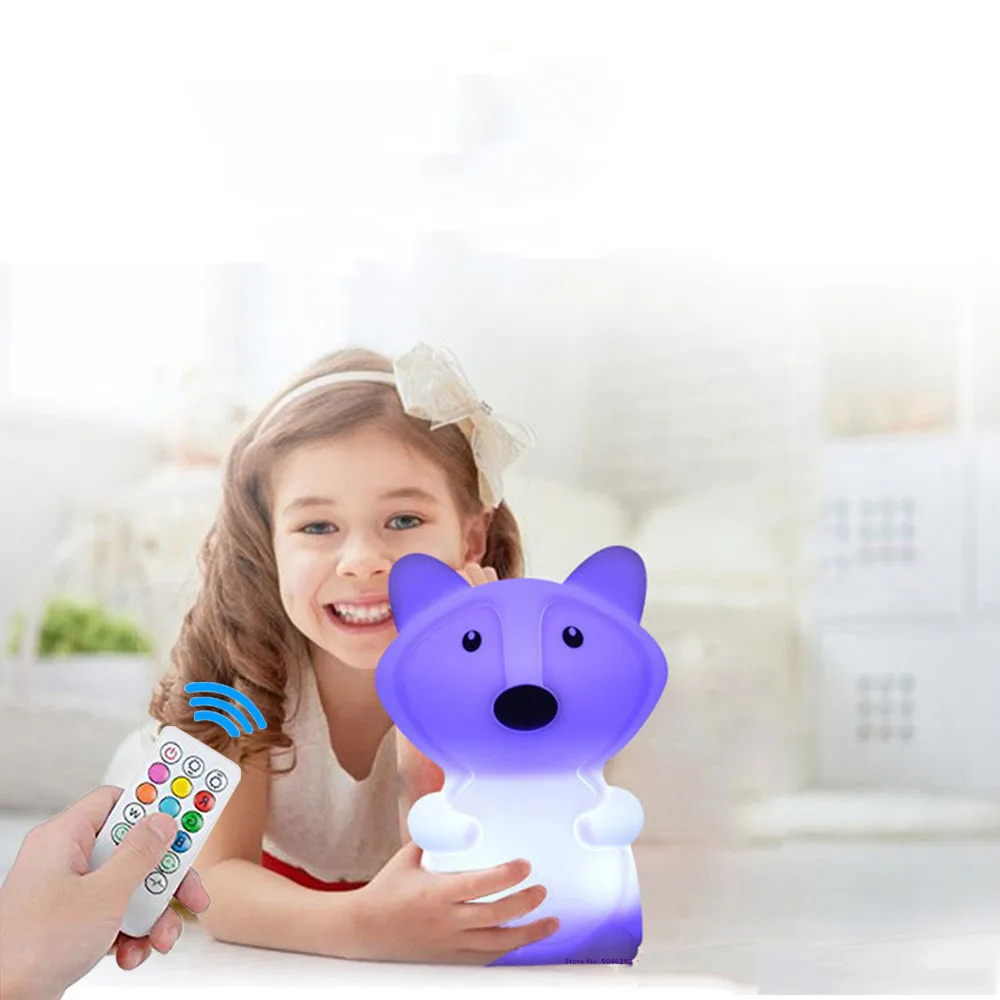 Owl LED Night Light Touch Sensor Remote Control 9 Colors Dimmable Timer USB Rechargeable Silicone Animal Lamp for Kids Baby Gift holiday nights of lights Night Lights