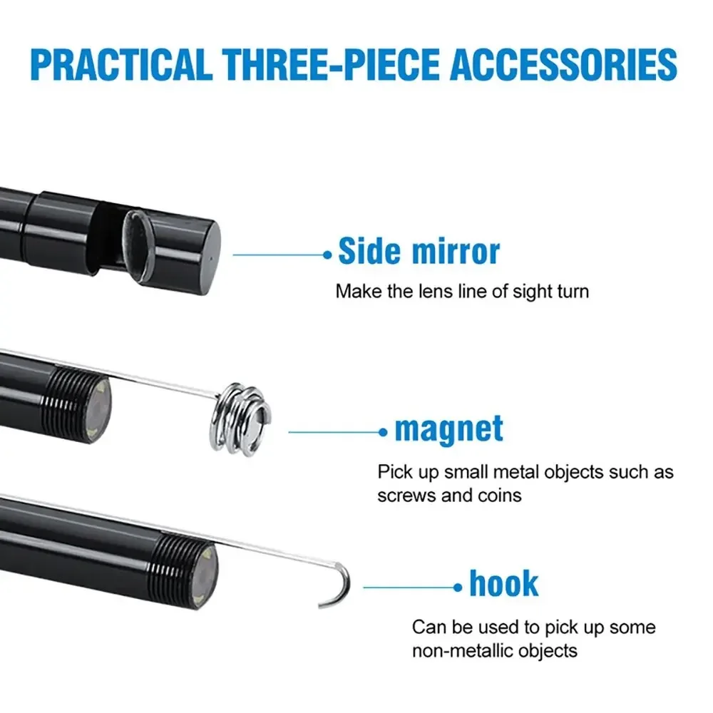 USB Endoscope for OTG Android Phone 5.5mm Borescope Inspection Snake Camera IP67 Waterproof with 6 LED Lights For Type C 5