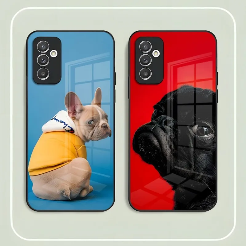 

Чехол для телефона с животными, Мопсом, собакой, закаленное стекло для Samsung A52 A22 A21 A71 A20 A31 A12 A51 A40 A10 A32 A72 A30, задняя крышка
