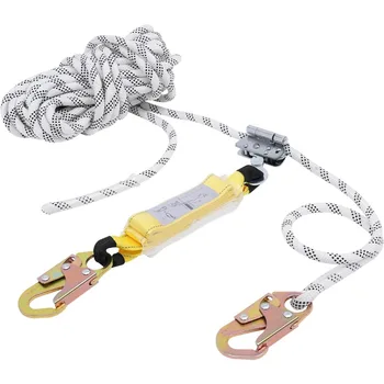 Vertical Lifeline Assembly 50ft Rope Harness Safety Lanyard Fall Protection Rope for Roofing Climbing Logging Inspections 4