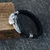 Norse Odin Raven Skull Punk Black Brown Genuine Leather Adjustable Cuff Bracelet Bangles Mens Womens Accessories Dropship 1