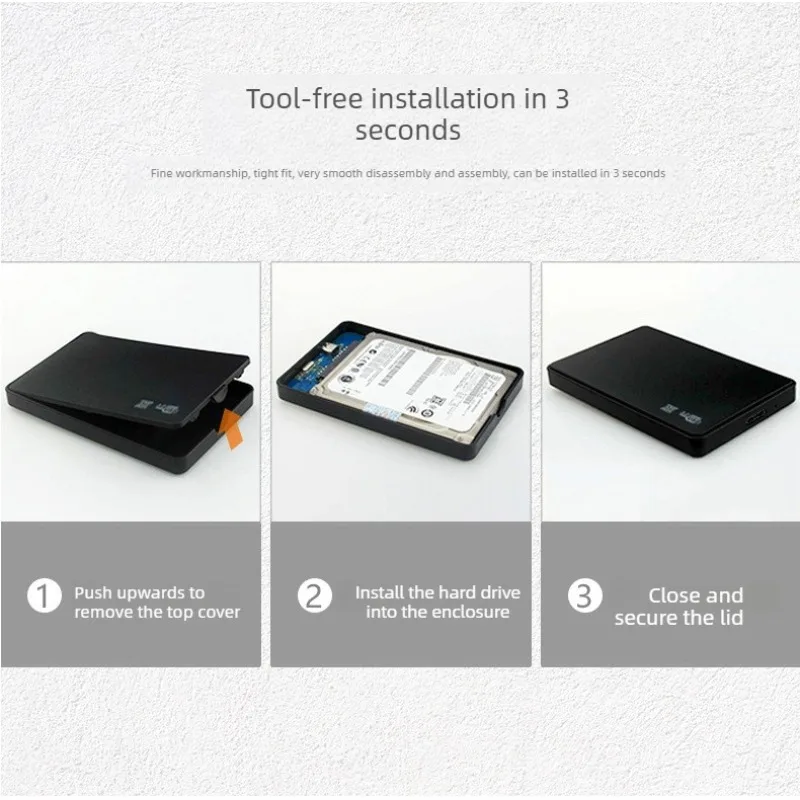 2.5인치 SATA to USB 3.0 하드 드라이브 케이스 - SATA SSD에 적합한 ABS 소재 외장 하드 드라이브 케이스