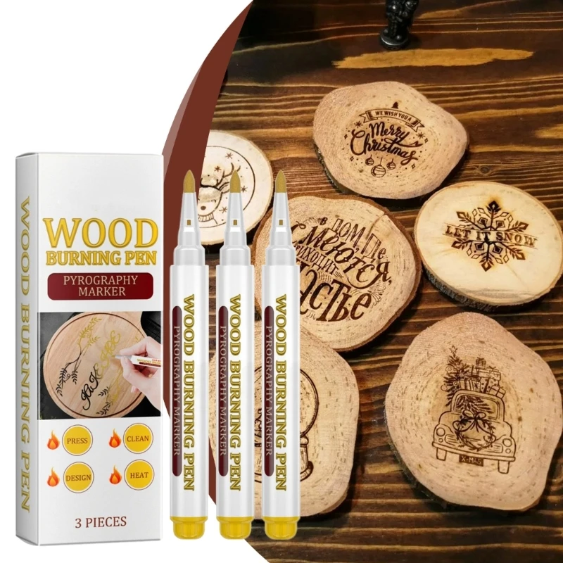 Wood Burning Pen Scorch Pen Marker Pyrography Marker 3/9 Pcs/Set Practical Wood Burning Art Supplies for Artists