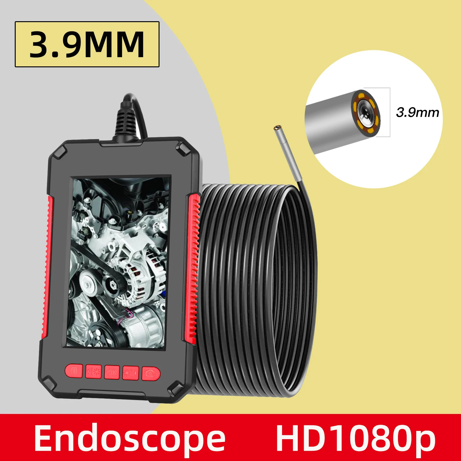 Waterproof IP68 WiFi Endoscope Camera 3.9MM1080P Telephoto Industry Mini Camera Borescope Car for Iphone PC&Android Smartphone