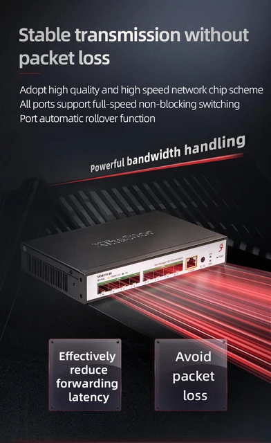 XikeStor 8 ポート 10G SFP+ L3 マネージド スイッチ、DHCP/VLAN