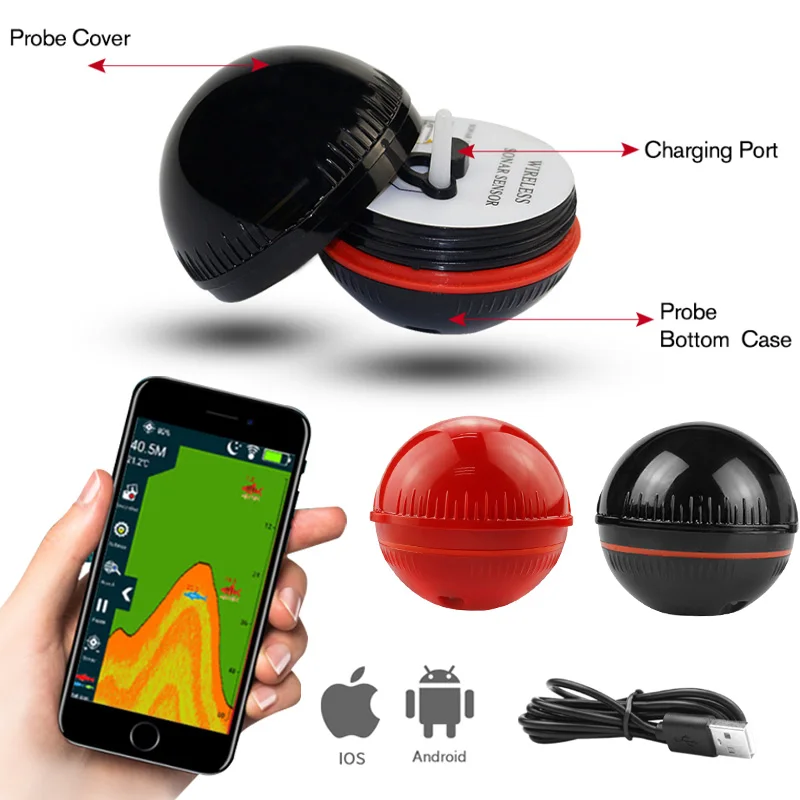 Erchang XA02 Wireless Bluetooth Smart Sonar Fish Finder 48m 160ft Portable Outdoor Fishing Equipment IOS Android