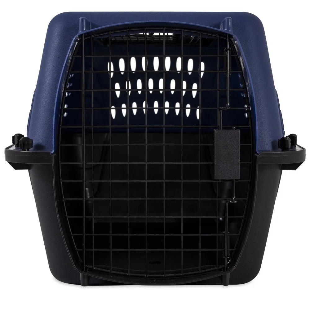 

Vibrant Life Pet Kennel Top Load 2-Door 24" Plastic Travel Pet Carrier for Pets up to 20 lbs, Blue