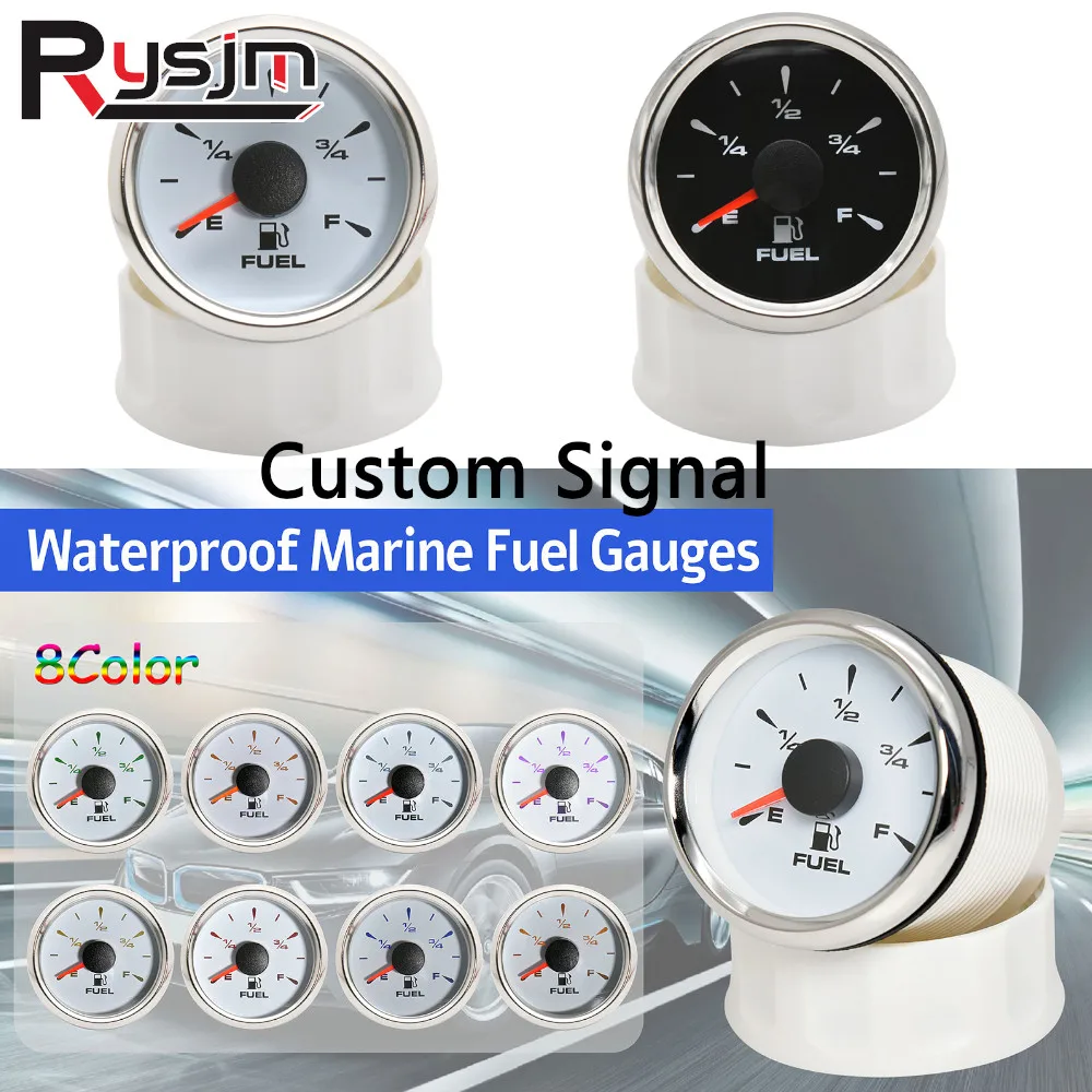 Custom Signal 0-340ohm 73-10ohm 330-10ohm 0-190ohm 52mm Fuel Level Gauge  Car Boat Fuel Level Indicator Colors Led Light Fuel Gauges AliExpress