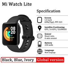 

Mi Watch Lite GPS Fitness Heart Rate Monitor Tracker 1.4inch Alarm Clock Redmi Smart Watch Wristband Global Version