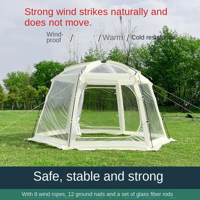 خيمة  شفافة للتخييم في الهواء الطلق ، مقاومة للرياح ، مقاومة للمطر  ، دافئ ، سميك ،