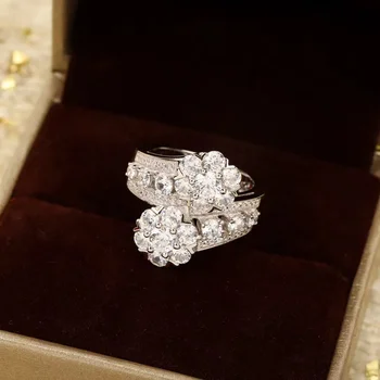 New 2024 Trend Classic High Quality Hot Brand Rose Star Luxury Jewelry Rings For Women Wedding Pure 925 Sliver Party Gifts